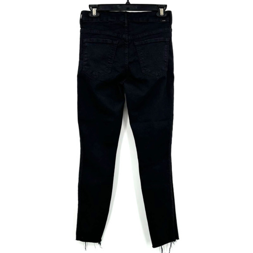 Mother size 26 HW Looker Ankle Fray guilty party racer black skinny jeans